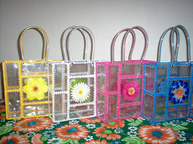 Handmade bag made with pet bottle