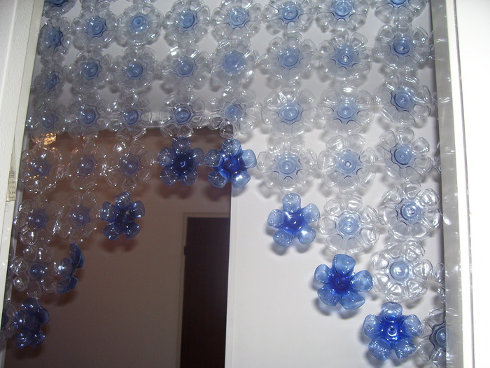 handmade curtain made with pet bottle