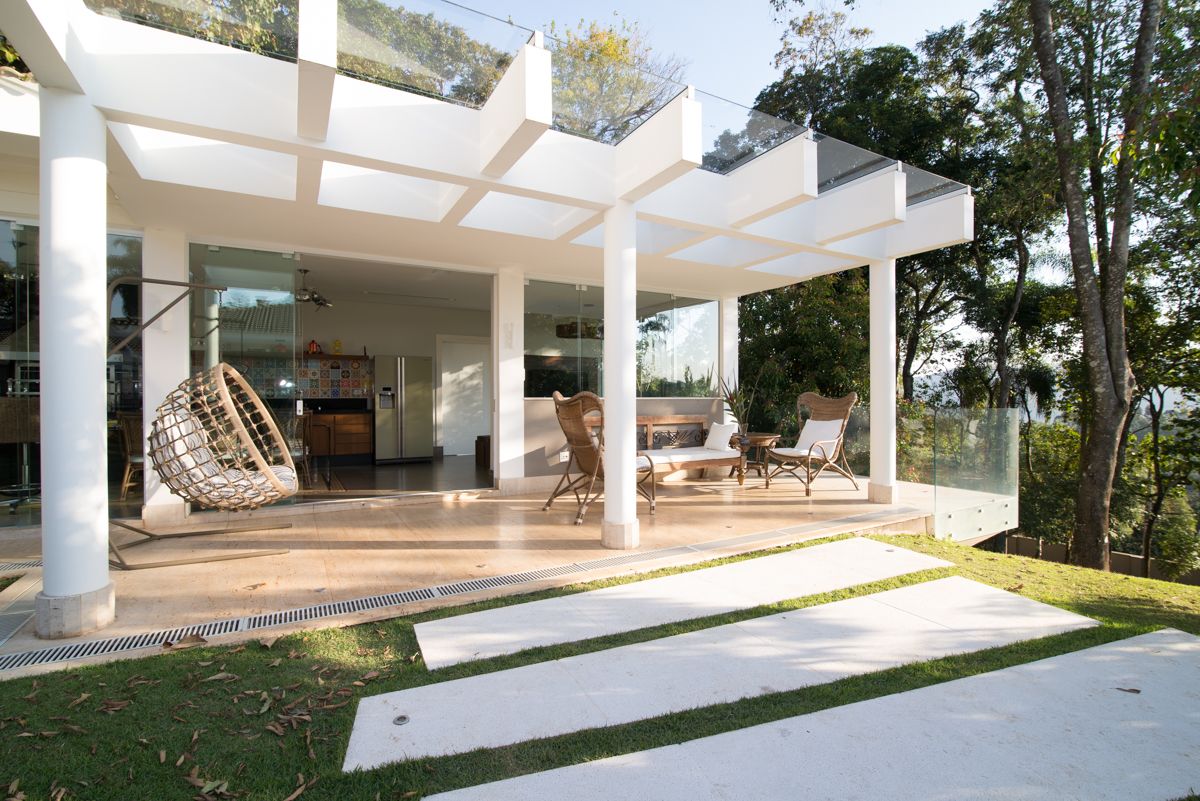 large white pergola