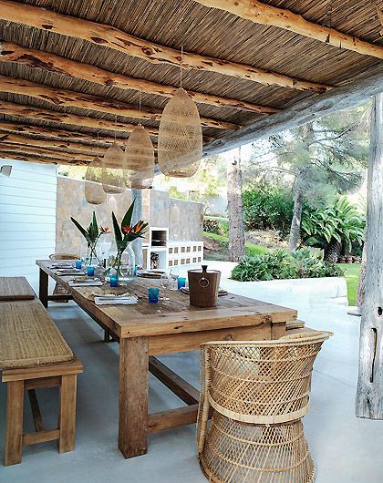 pergola with old bamboo