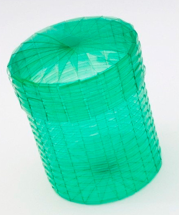 Handmade laundry basket made with pet bottle