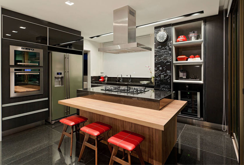 Small apartment kitchen with island