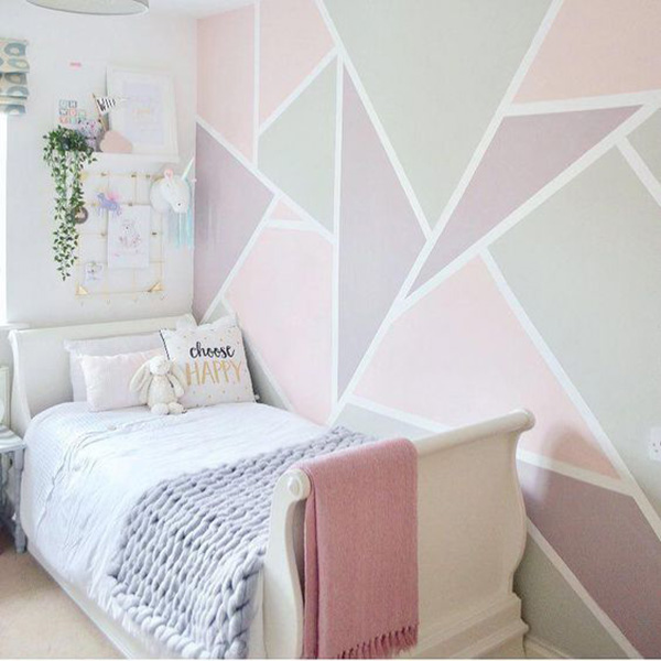 Geometric Wall Bedroom
