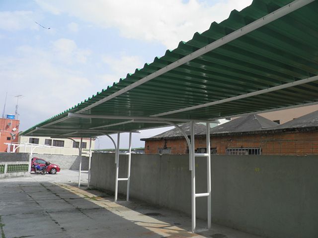 parking cover with galvanized tile