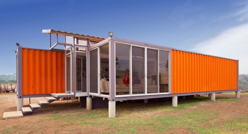 Example of reusing the container at home with a reused material structure.