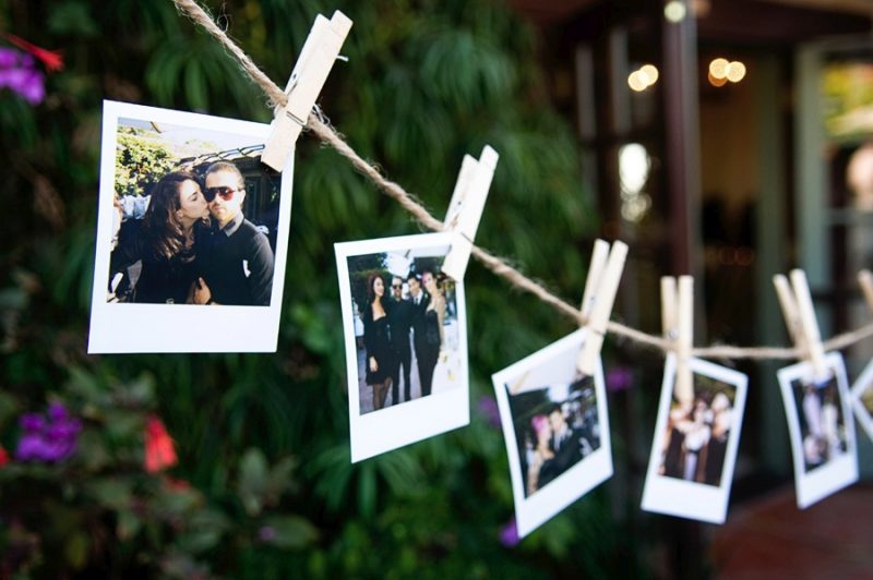 Bride and Groom Photo Clothesline