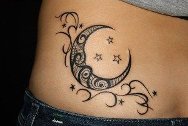 moon and stars 4 - moon tattoos
