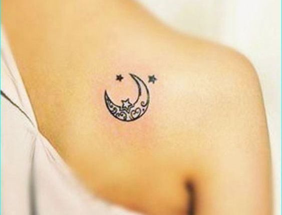 moon and stars 6 - moon tattoos