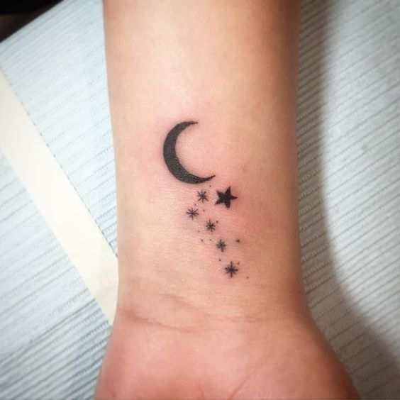 moon and stars 2 - moon tattoos
