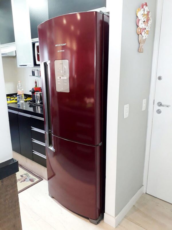 red enveloped fridge