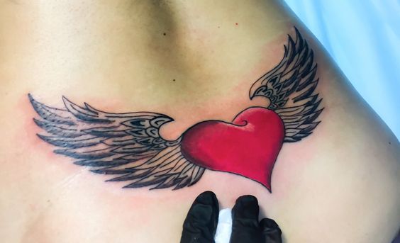 with heart 5 - Wings tattoos