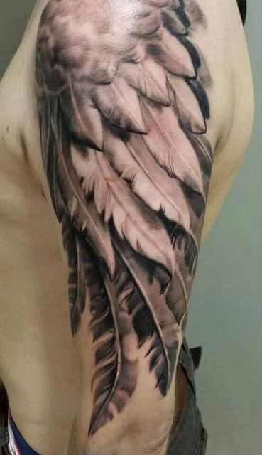 wings on arm 2 - wing tattoos