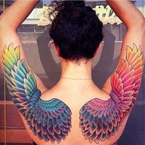 on the back 4 - Wings tattoos