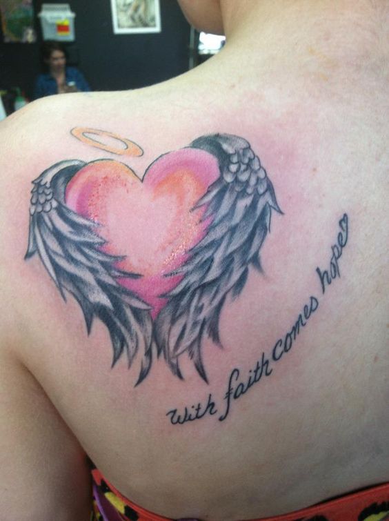 with heart 3 - Wings tattoos