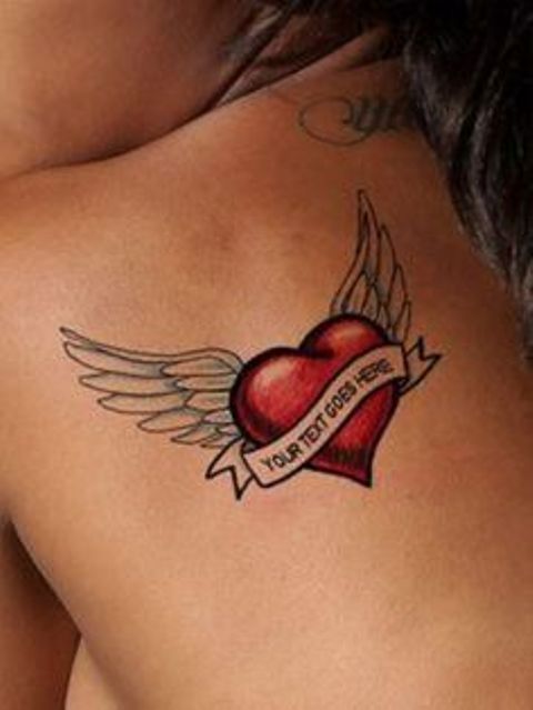 with heart 2 - Wings tattoos