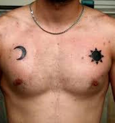 sun and moon men 1 - sun and moon tattoos