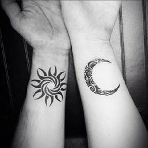 a sun and a moon - sun and moon tattoos