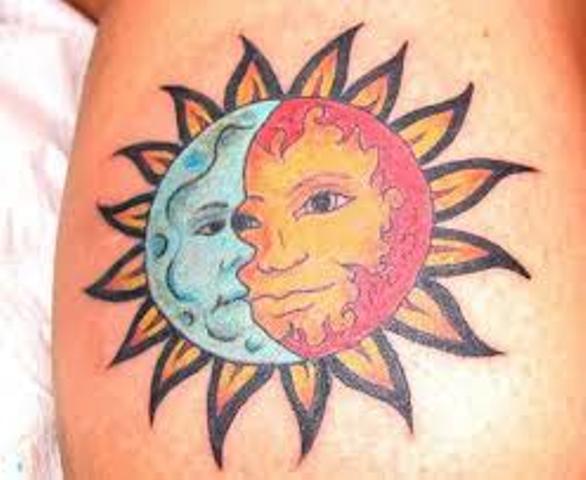 sun and moon together 2 - sun and moon tattoos