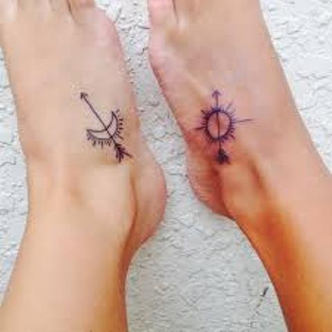 sun and moon for couples 4 - sun and moon tattoos