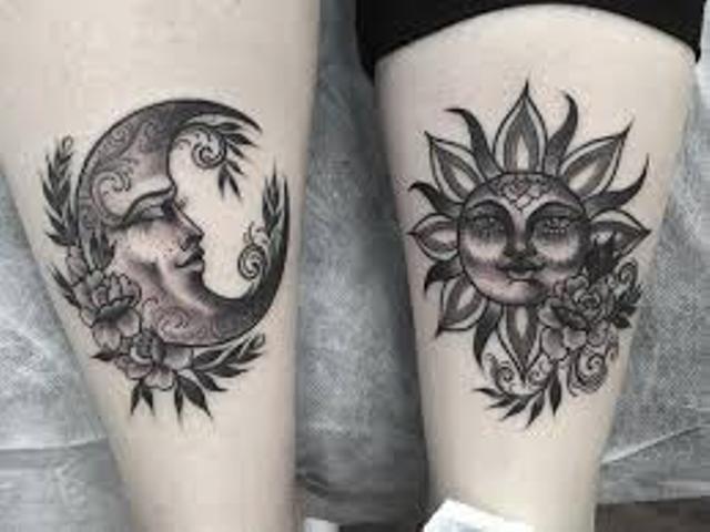 sun and moon for couples 5 - sun and moon tattoos