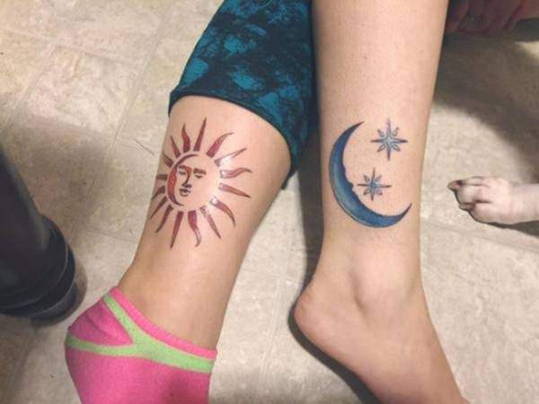 sun and moon for couples 6 - sun and moon tattoos