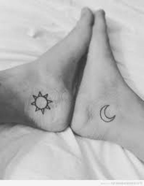 sun and moon for couples 3 - sun and moon tattoos