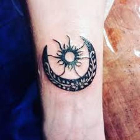 small sun and moon 5 - Sun and moon tattoos