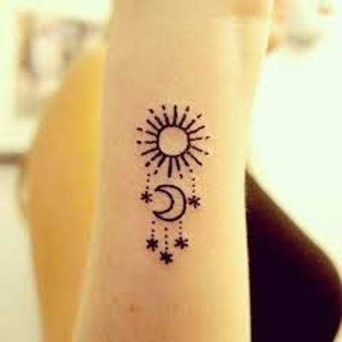 small sun and moon 1 - Sun and moon tattoos
