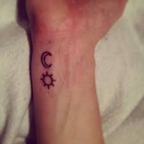 small sun and moon 2 - Sun and moon tattoos