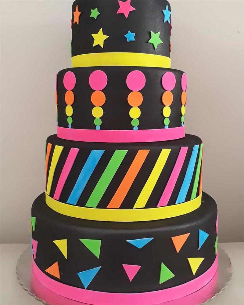 fake neon cake