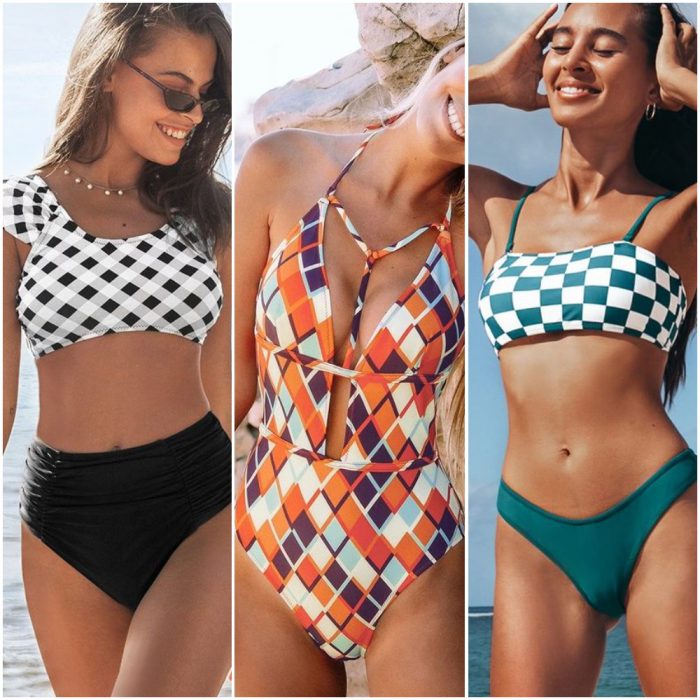 Fashionable swimsuits summer 2022 geometric prints