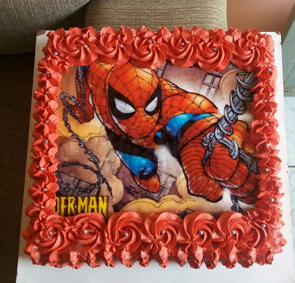 Spiderman Whipped Cream Cake