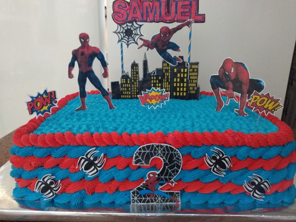 Spiderman cake square