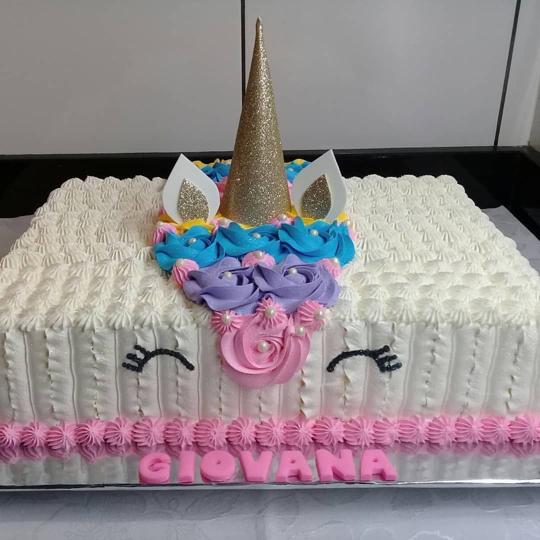 square unicorn cake