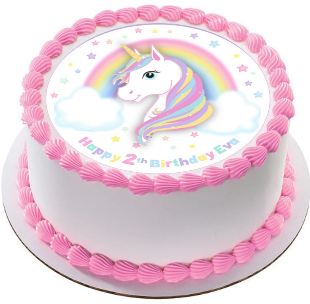 round unicorn cake
