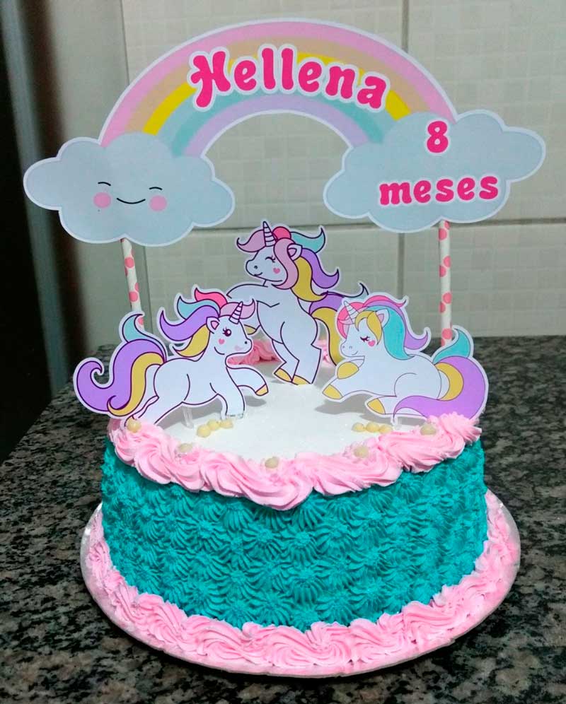 Unicorn Cake with Topper