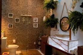 bathroom-with-plants-and-bricks