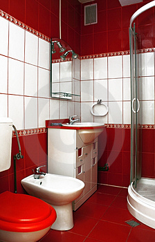 red-and-white bathroom