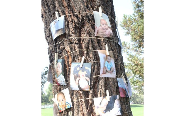 Outdoor photo clothesline