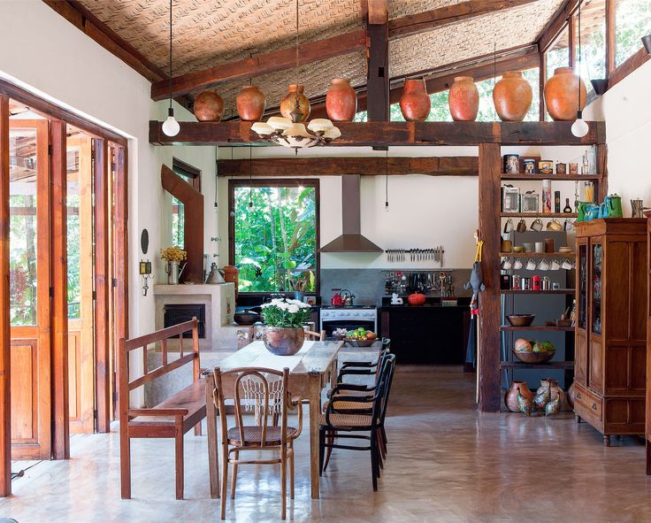 Cottages with burnt cement floors