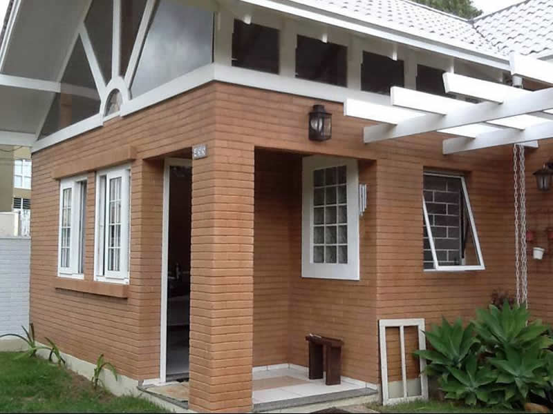 Country houses with ecological brick outside