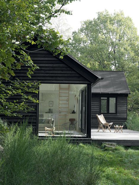 cottage with glass window