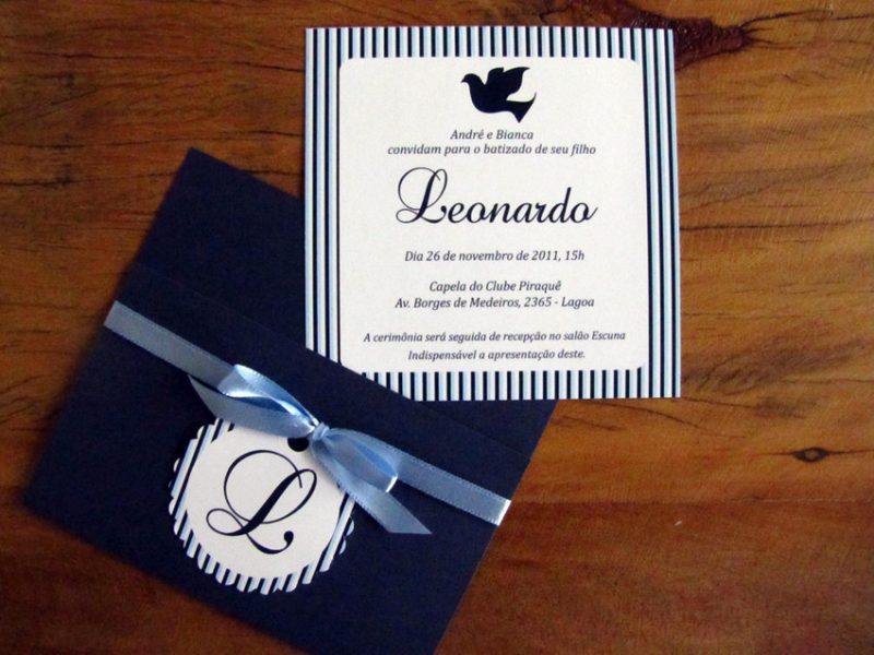 Blue Christening Invitation