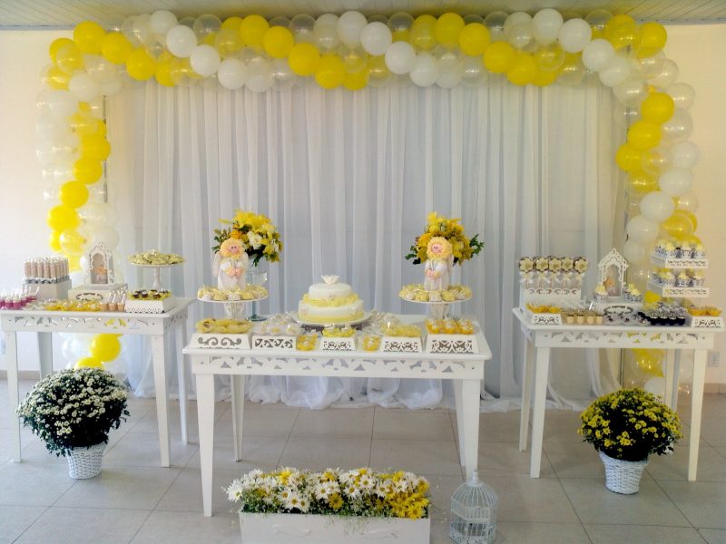 Christening Decorated in Yellow Color