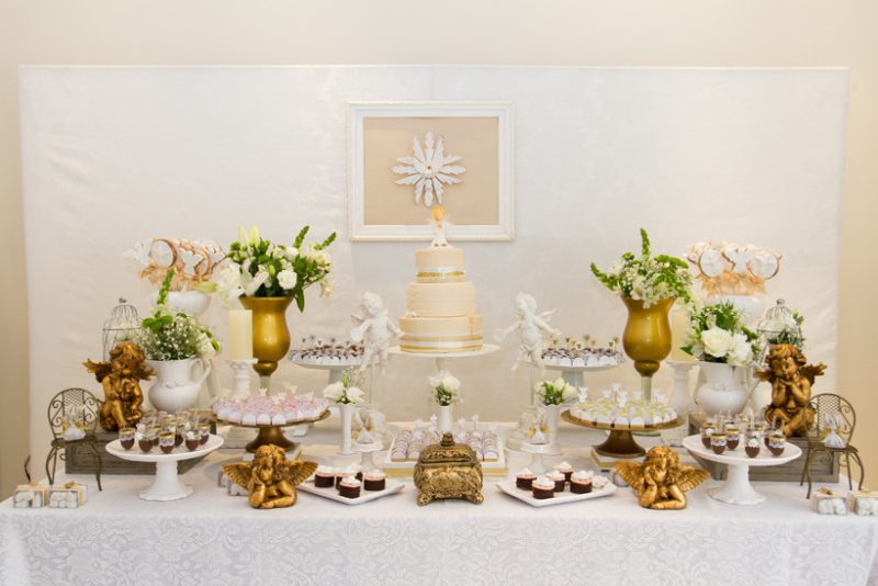 Decorated table for a christening party