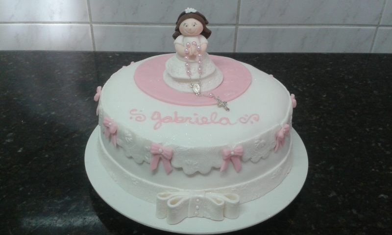 Decorated cake for christening