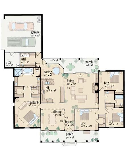 Floor Plan of 3 Bedroom Houses