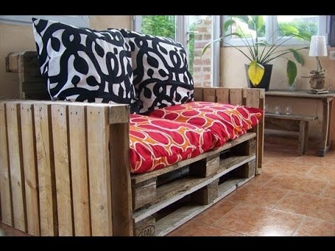 Pallet sofa with armrest