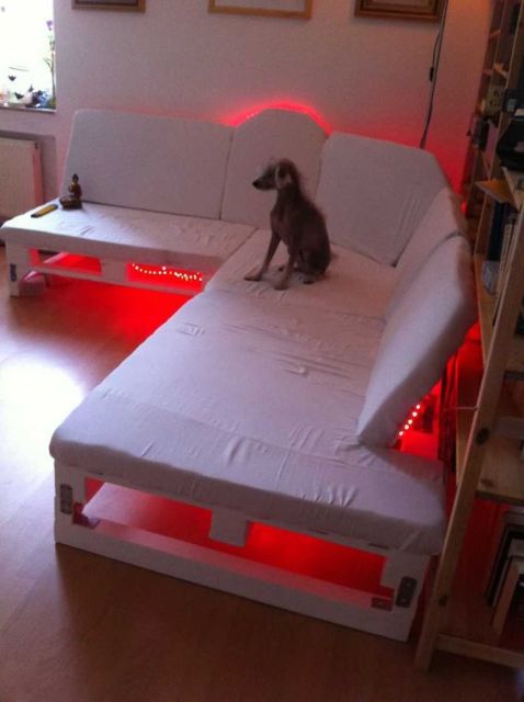 pallet sofa with led