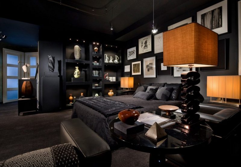 Modern black room decor